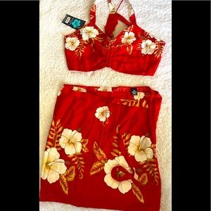 Wrap set with top and skirt